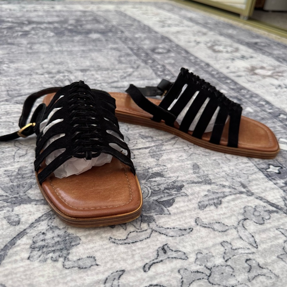 Coach and Four Black Suede Sandals
